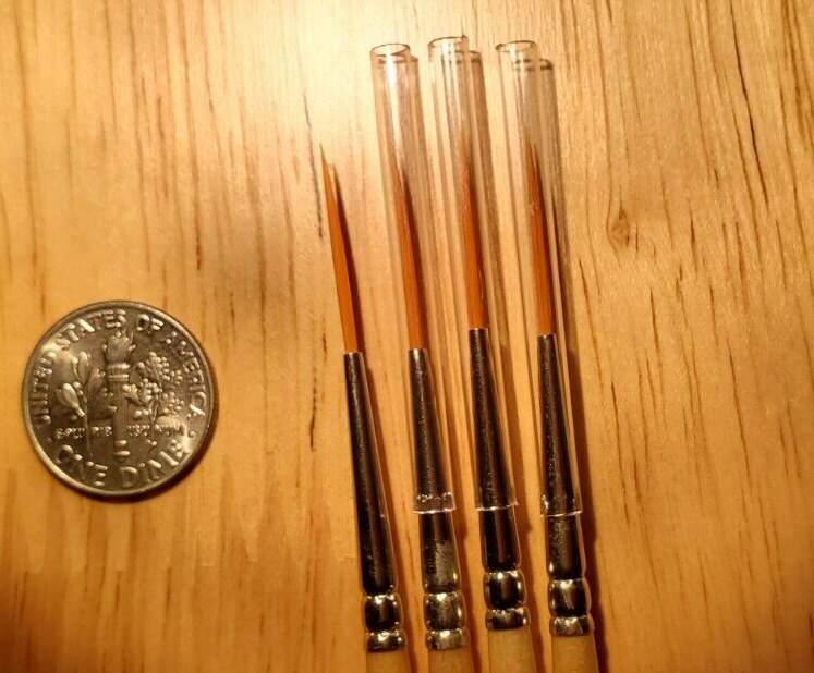 HQ SCRIPT LINER Paint Brushes Lot of 4 Handmade in USA FREE