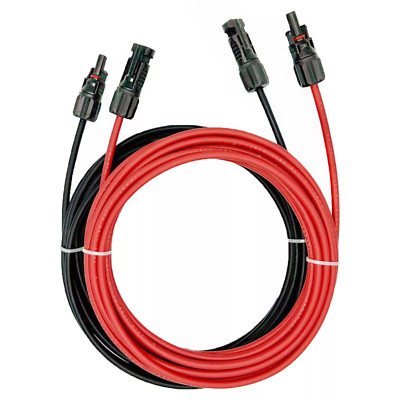 Red/Black Solar Panel MC-4 Connectors Power Extension Cable 2.5/4/6mm² 5-50ft