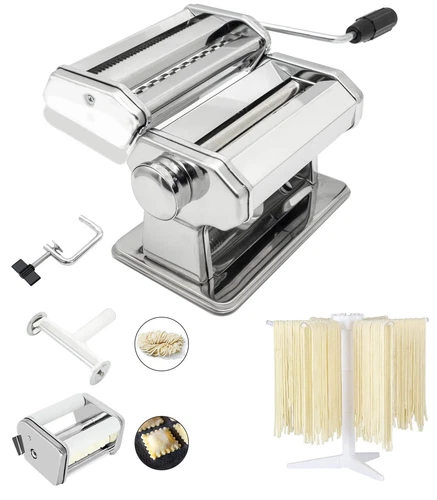 6-Piece Stainless Steel Pasta Maker Set with 150mm Noodle Machine MZ-150PR