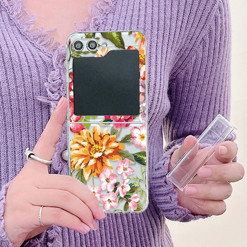 Funda de teléfono con luz a prueba de golpes con flor transparente Flip5 Flip4 Flip3 para Samsung Galaxy Z - Imagen 10 de 25