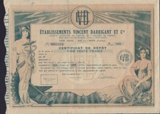Etablissements Vincent Darrigant et Cie Aire-sur-l'Adour (Landes ) not issued