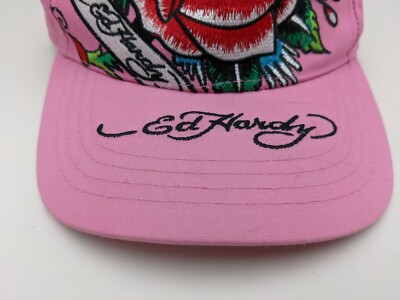 Ed Hardy Vintage Tattoo cap hat baseball Pink Embroidered womens