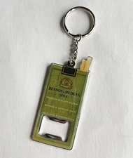 Enamel Benson and Hedges 100's Cigarette Keychain & Bottle Opener Metal Promo