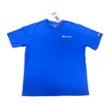 NWT Champion Men's Logo Crew Neck Short Sleeve T Shirt Deep Dazzling Blue Large