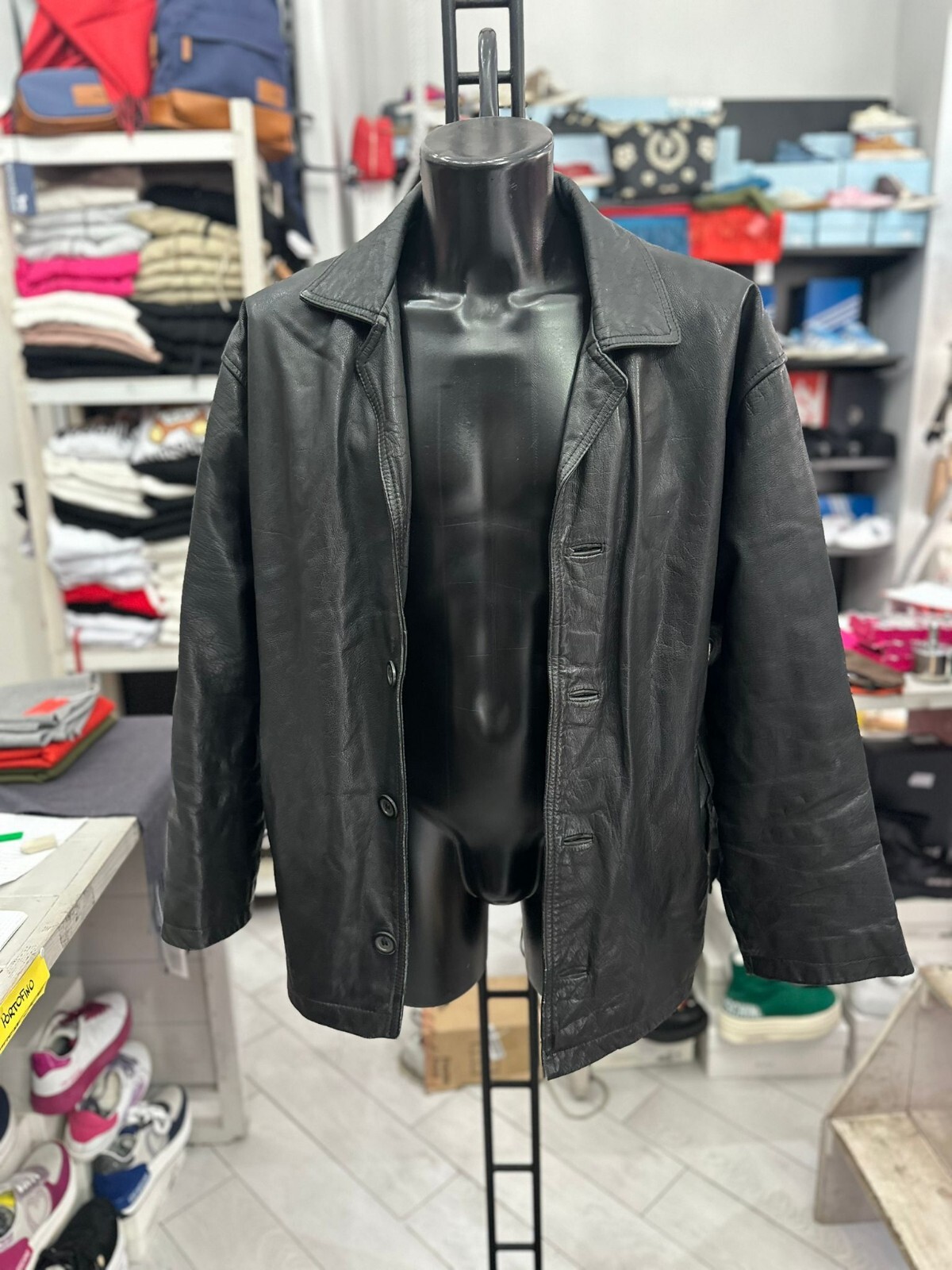 Conbipel Mens Black Leather Jacket Size 52 Model LLV782