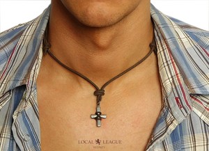 Mens CROSS Metal PENDANT Adjustable 