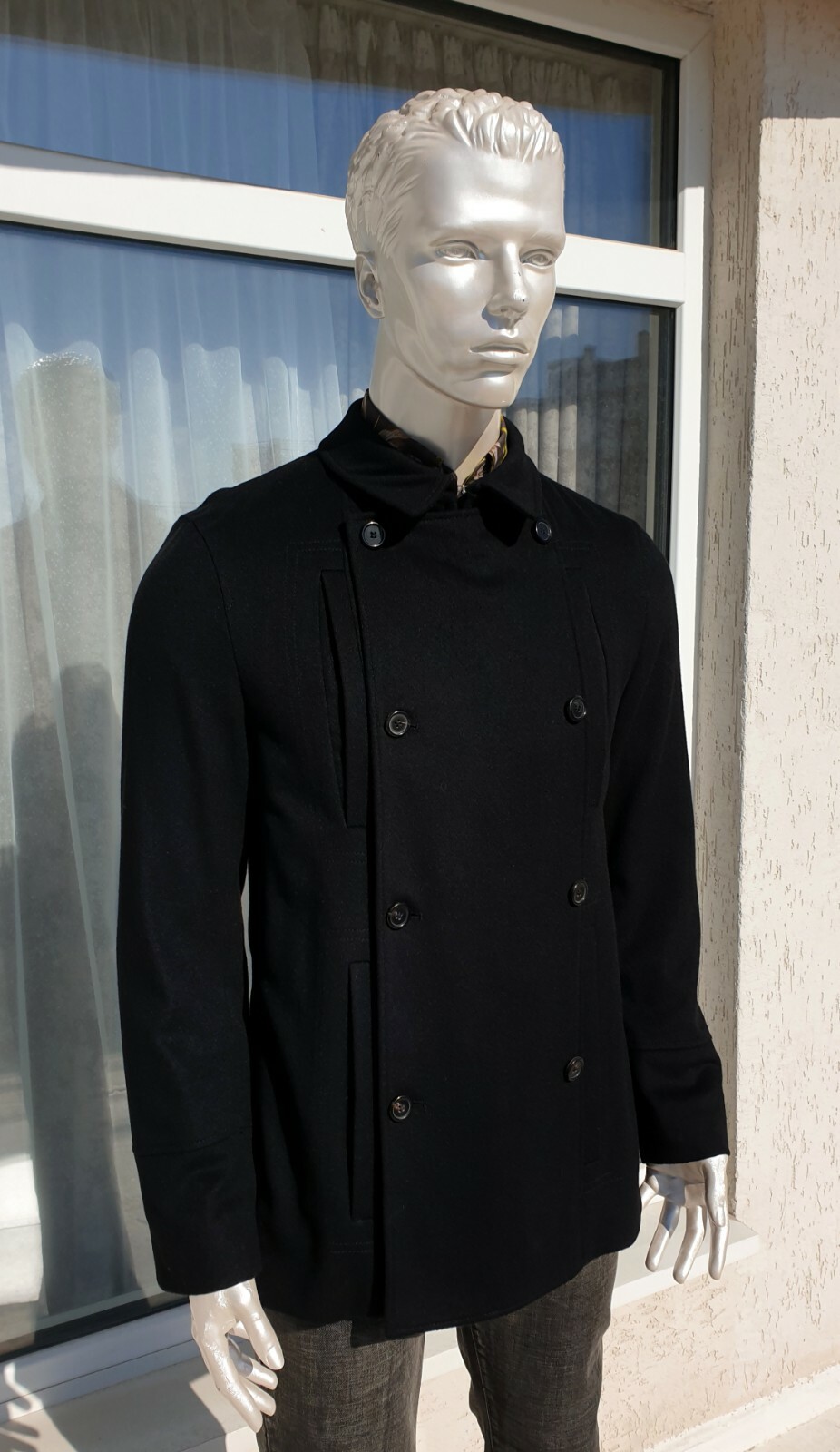 FILA Cappotto lana uomo Hugo Boss nuovo cappotto due file nero 50 L mai indossato new