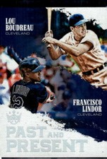 2018 Panini Diamond Kings #PP12 Francisco Lindor / Lou Boudreau Past and Present