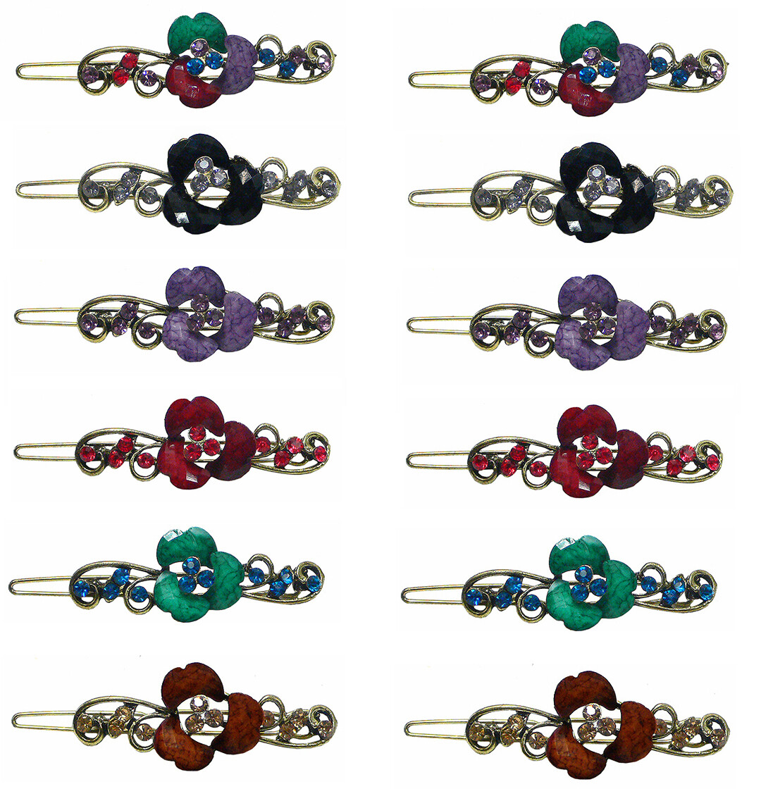 Pair of Small Barrettes Snap Hair Clips for Thin Hair Women Girls