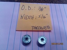  2 Used Vintage 1/24, 1/32 Scale Slot Car 1/8" Axle Threaded 6 Spoke Wheels