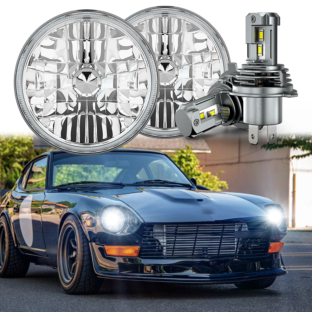 お安く!⭕️ラスト◎人気モデル◎All-round◎10inch Black Pair For Datsun 280ZX/240Z/260Z/280Z 7inch Round LED