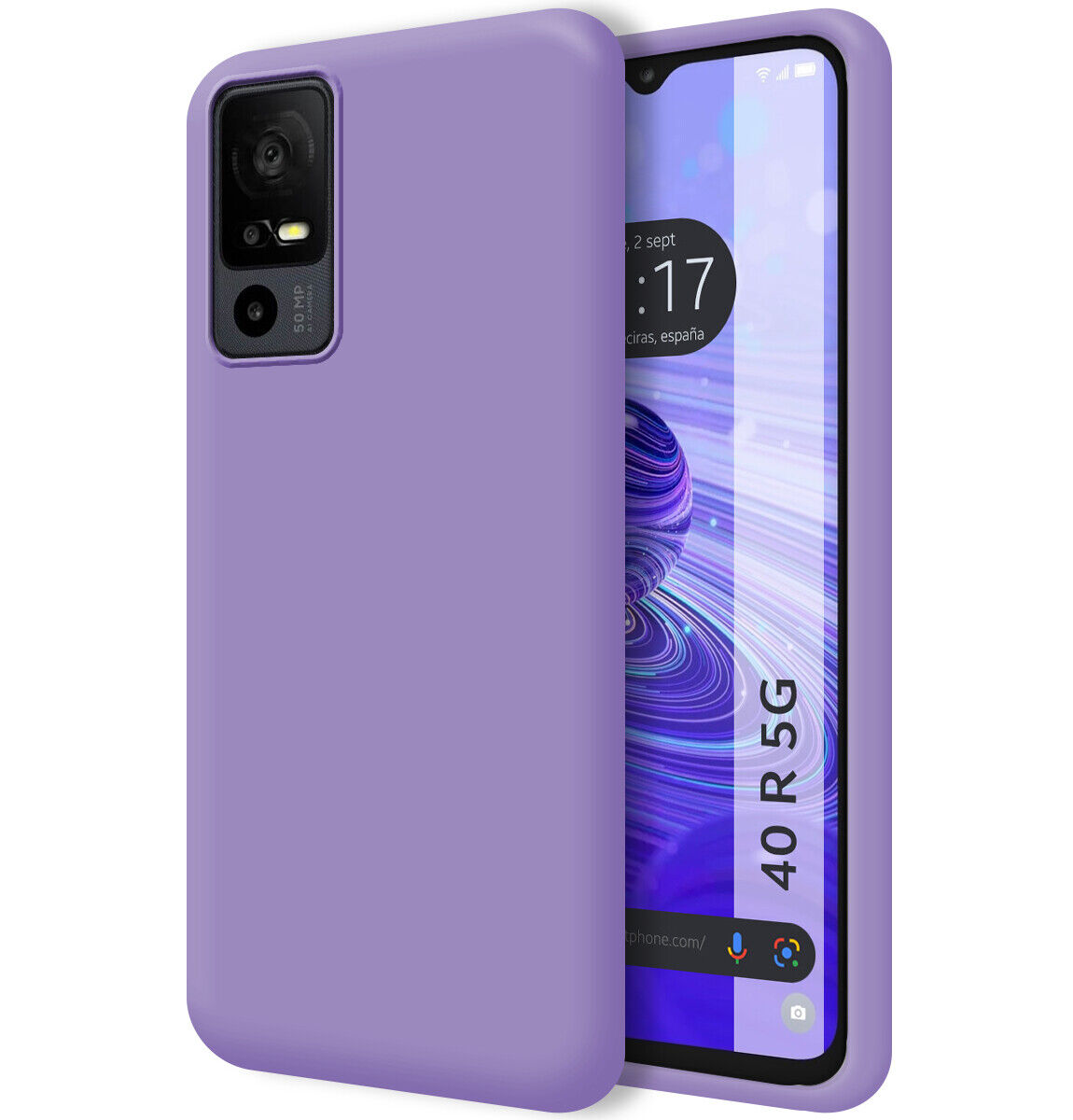 Funda Silicona Líquida Ultra Suave para TCL 40 SE color Morada