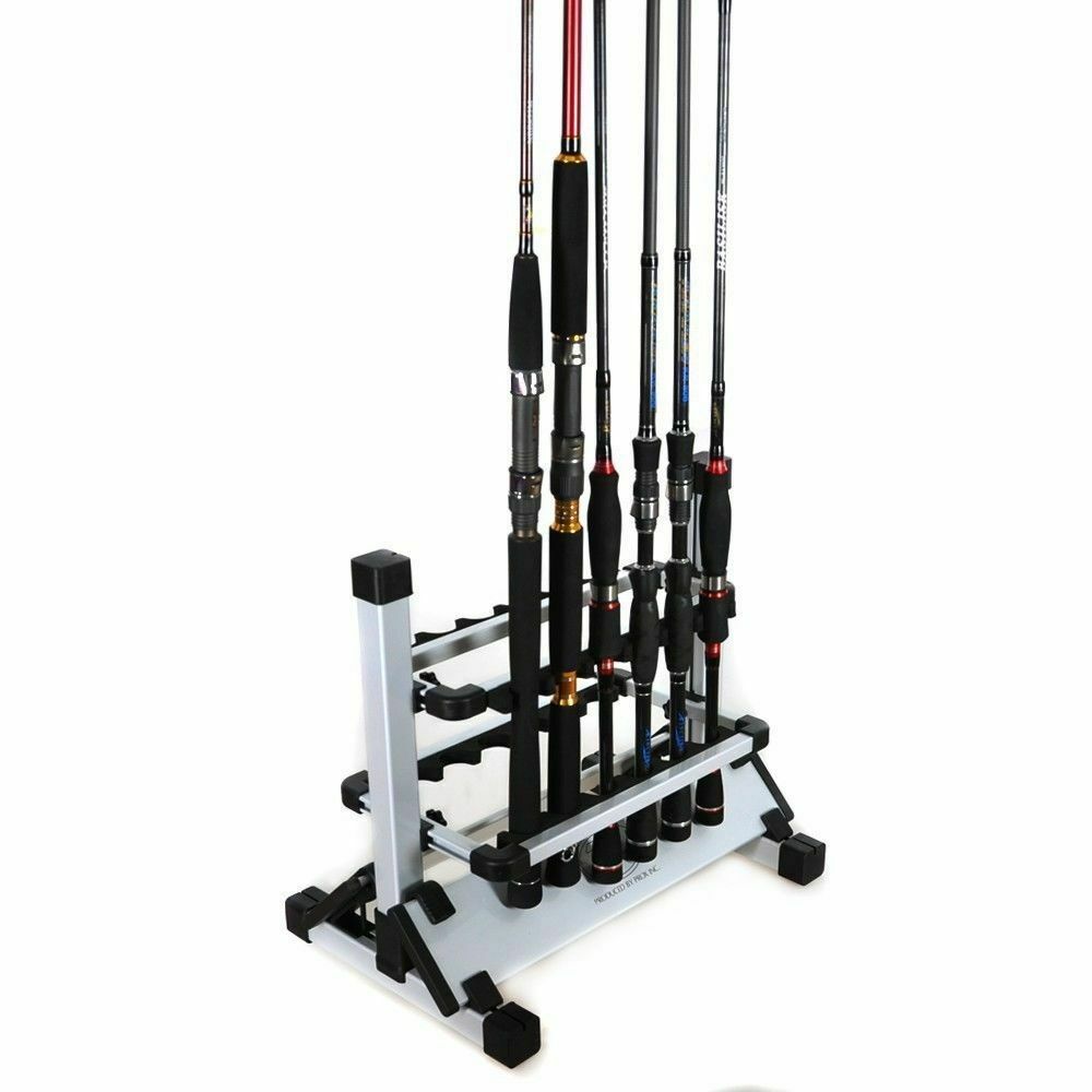 12 Slots Fishing Rod Rack Holder Fishing Rod Pole Bracket Display Stand