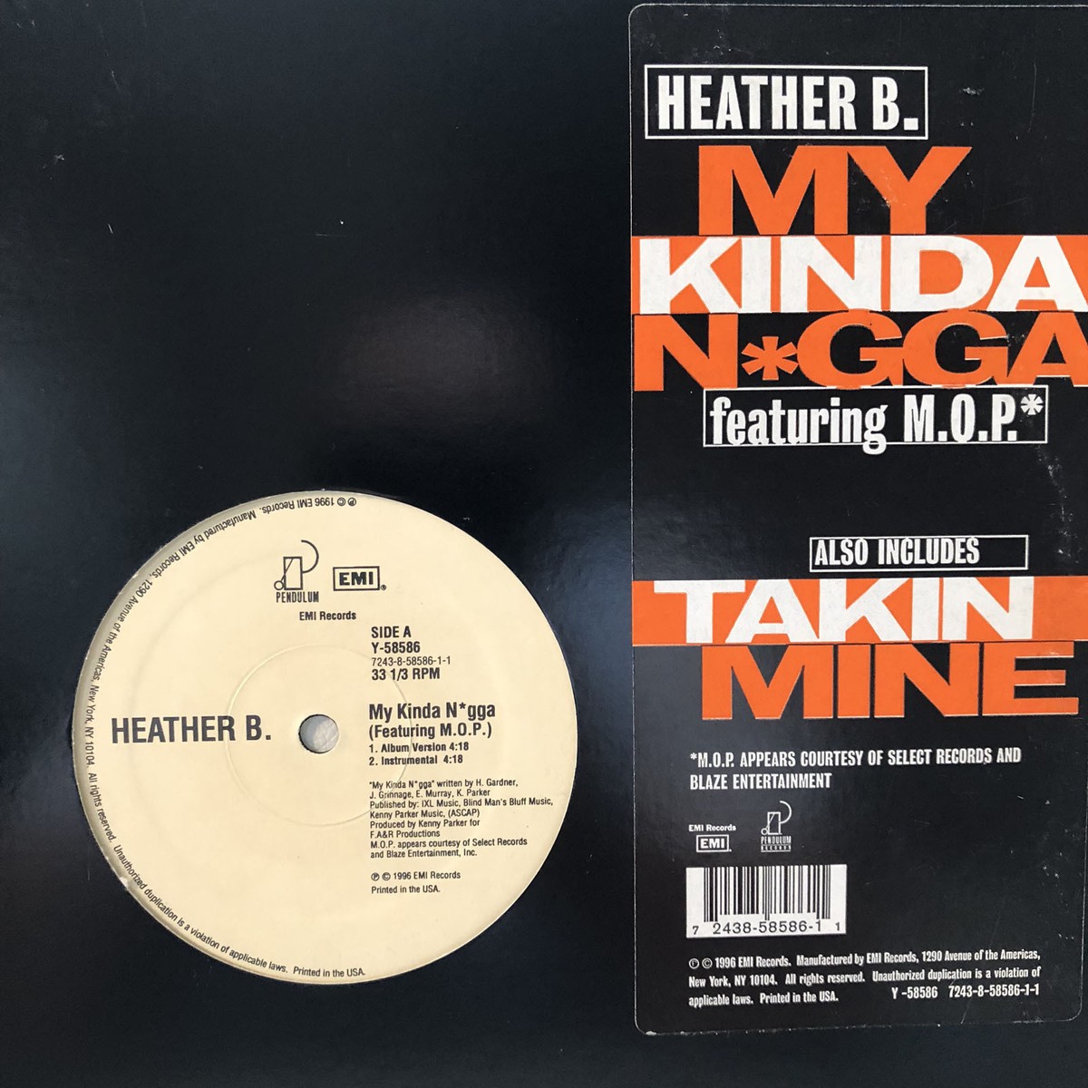 HEATHER B. - MY KINDA N*GGA / TAKIN MINE (12&quot;) 1996!!! RARE 