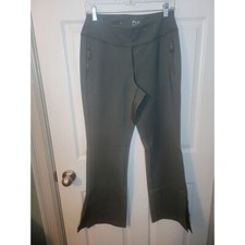 FLX Large Athletic Performance Pants Zip Pockets Bootcut Workout Bottoms Comfy