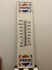 Vintage Pepsi Cola Advertising Thermometer 28" x 7" Stout Industries St Louis