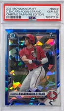 2021 Bowman Chrome Draft Sapphire Edition Christian Encarnacion-Strand PSA 10