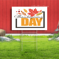 Thanksgiving day greeting yard sign