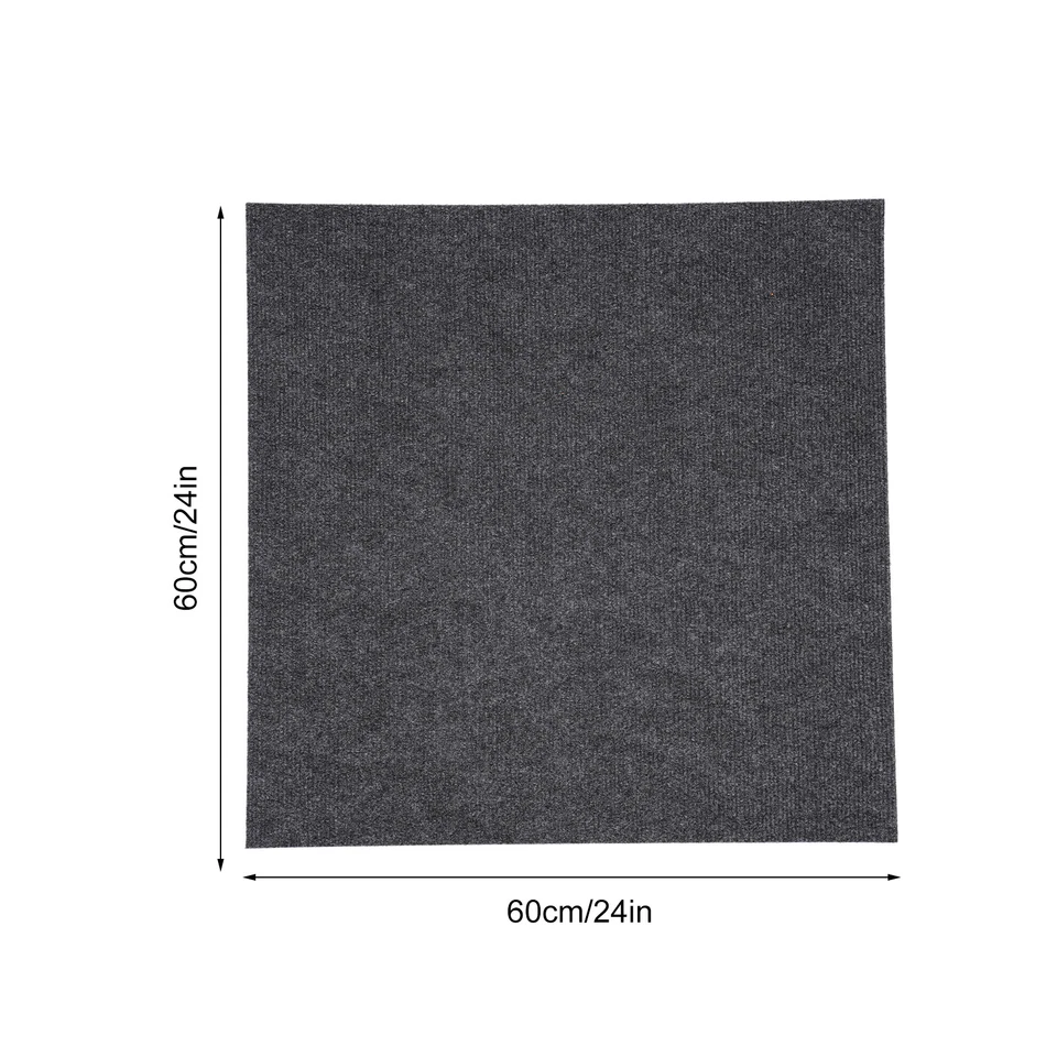 15 шт. 24 X 24 дюйма пилинг и палочка полиэстер ковровая плитка с отключающей подушечкой IXPE темно-серый - Изображение 2 из 4