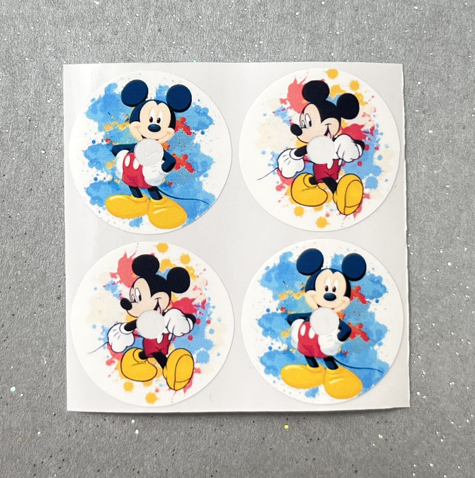 Libre 2 ~ 4x MICKEY MOUSE Sensor Stickers ~ Colour Splash ~ Diabetes ...