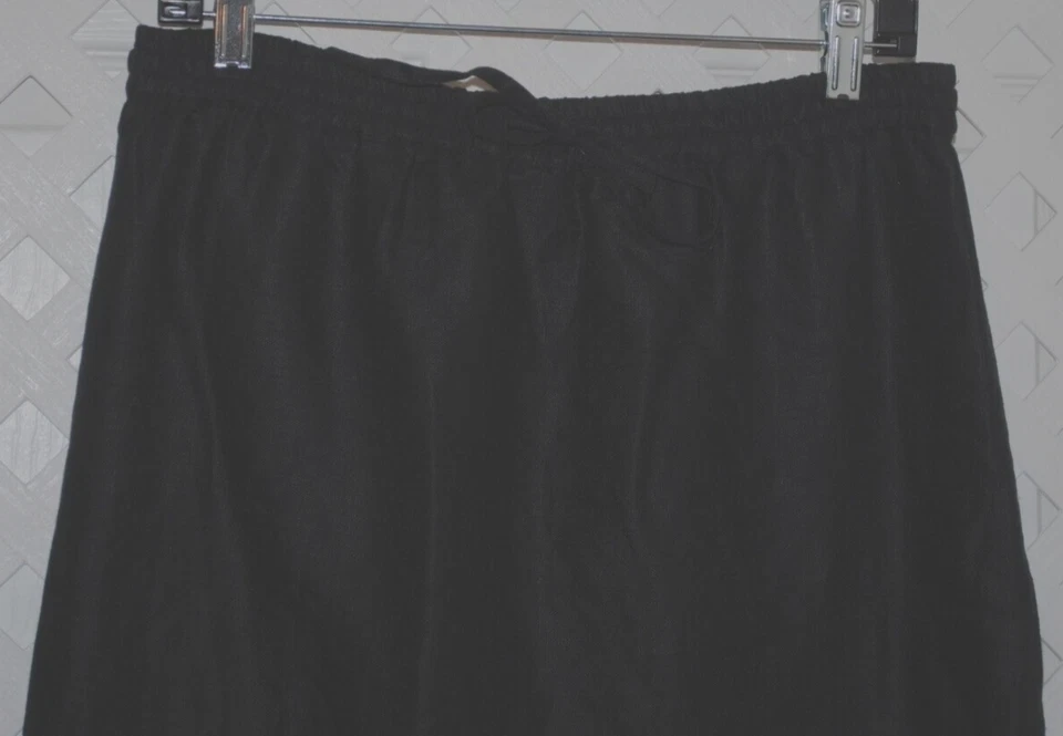 Maxi falda recta de lino negra forrada de seda con abertura lateral Diane Gilman para mujer M Foto 2 de 4