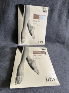 NEW Bloch ENDURA Stirrup Ladies Tights T0938L Light Tan Sz A - 2 Pairs