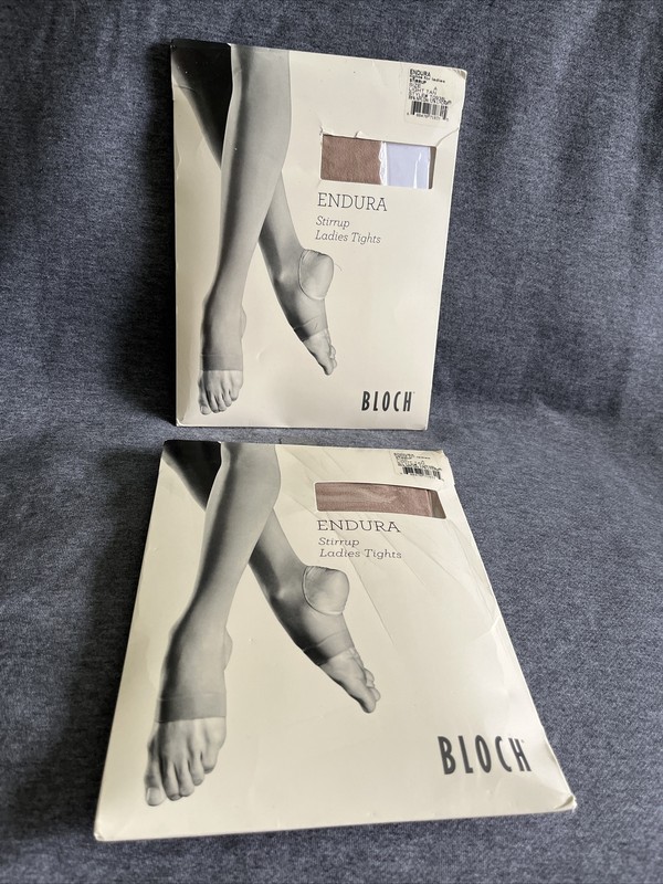 NEW Bloch ENDURA Stirrup Ladies Tights T0938L Light Tan Sz A - 2 Pairs