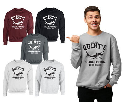 Quint's Shark Fishing inspiriert Kiefer inspiriert Herren Sweat Film Fischer Geschenk Top