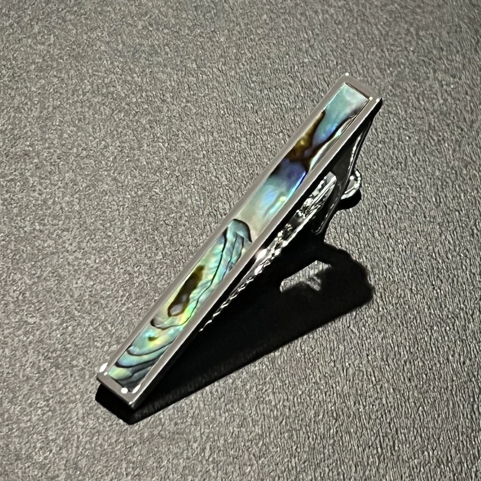 Clip de corbata de abulón para hombre cumpleaños boda regalo barra de corbata con caja Foto 2 de 4