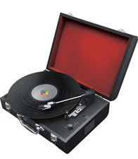 Polaroid Portable Bluetooth Turntable with Speakers for Vinyl Wireless Black