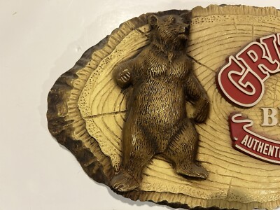 Vtg 1984 GRIZZLY Beer Authentic Canadian Lager 3D Bear Sign 15” | eBay