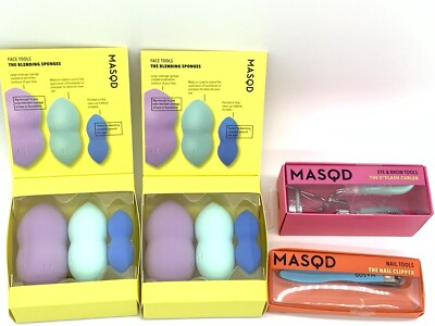 New MASQD Nail Tools The Eyelash Curler Makeup Sponges BNIB