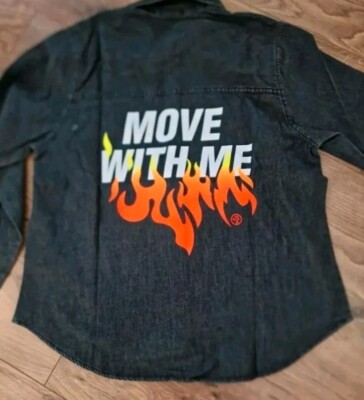 NEU  ZUMBA Gr.XS 'MOVE WITH ME' JEANSHEMD  UNISEX * ANTHRAZIT