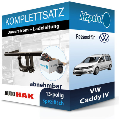 AUTO HAK Anhängekupplung abnehmbar und ECS E-Satz 13polig für VW Caddy IV 15- FP