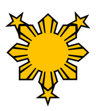 Filipino Pride Star Sun Sticker Philippines Flag Decal Vinyl 3.5" w X 4.0" h
