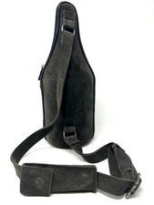 CaddyO Wine Bottle Chiller, Carrier, Tote. Gray Suede, Shoulder Strap 