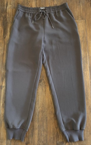 Wilfred Aritzia Buffon Crepe Jogger Pants Gray Drawstring Elastic Waist 27" Sz M