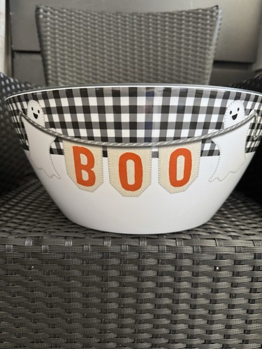 Shabby Chic BOO Ghosties Banner Candy Bowl – Extra Large Halloween Melamine Bowl
