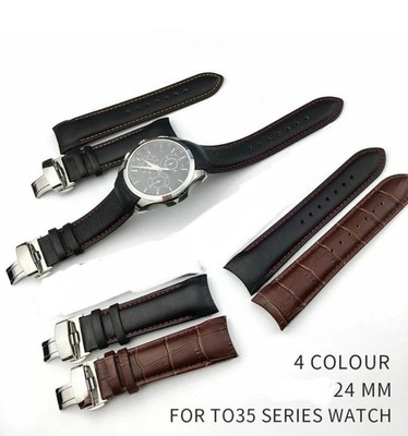 For TISSOT Couturier Watch Leather Curved Band+Buckle Size 24mm