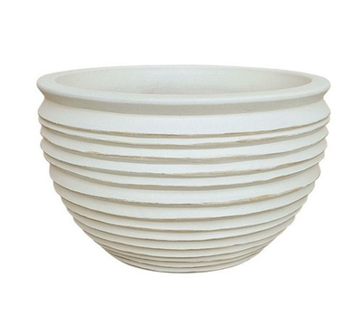 #ad Medium 8in Diameter Round White Dune Ceramic Planter $8.99