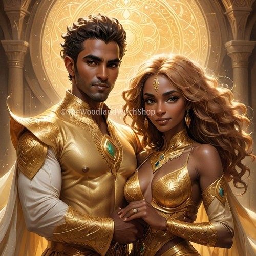 Tier 2 Golden Marid Djinn of Wealth & Fortune Spirit Companion Couple - Picture 5 of 5