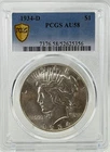1934-D Peace Silver Dollar PCGS AU58