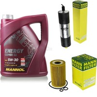 MANN-FILTER Inspektionspaket 5L Mannol Combi LL 5W-30 FüR Seat Exeo ST 2.0 Tdi