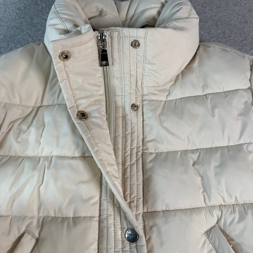 White House Black Market Puffer Jacket Women’s Medium Ivory Classic - Picture 7 of 10