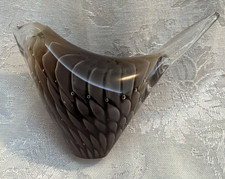 Vintage - Sweden Full Lead Crystal Fumato Art Glass Bird - Brown/Beige 70's
