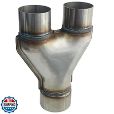 Sutekus Exhaust Y Pipe Stainless Steel 2.5" Single to 2.5" Dual Exhaust Adapt