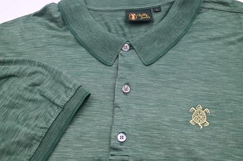 VTG Bobby Jones Made in Italy Green Cotton Golf Polo Shirt With Turtle Logo L - Picture 2 of 5