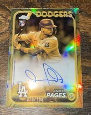 2024 Topps Chrome Gilded Gold Refractor Andy Pages  RC Auto /199 🔥MINT🔥