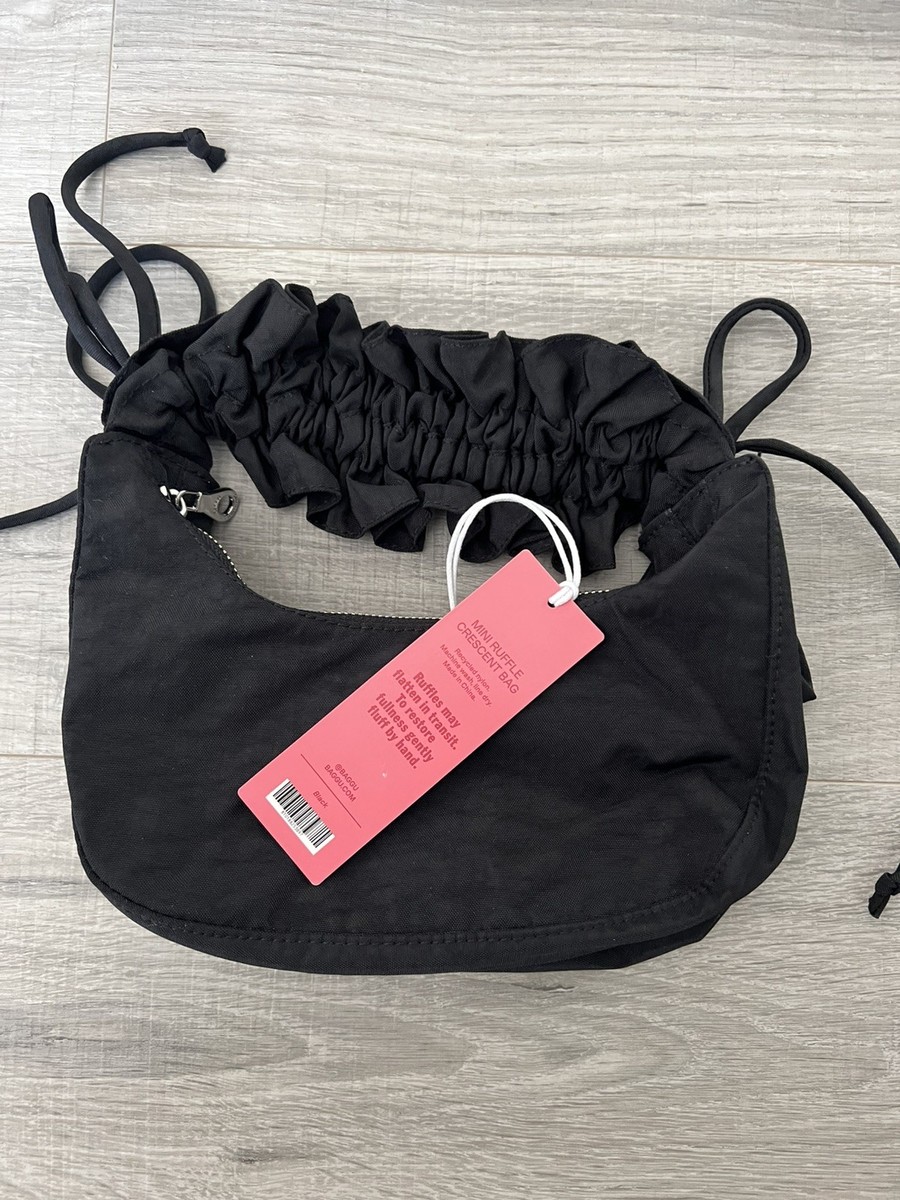 NWT Authentic BAGGU X Molly Goddard Mini Ruffle Crescent Bag Black