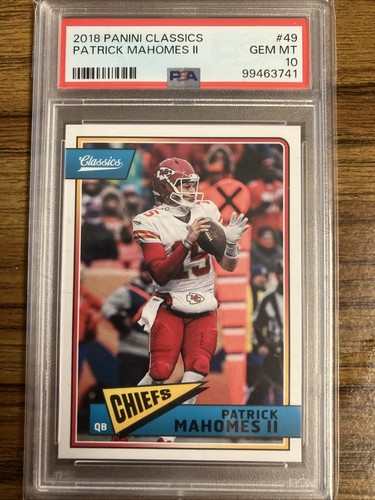 2018 Panini Classics - Patrick Mahomes II #49 PSA 10 Kansas City Chiefs QB MVP